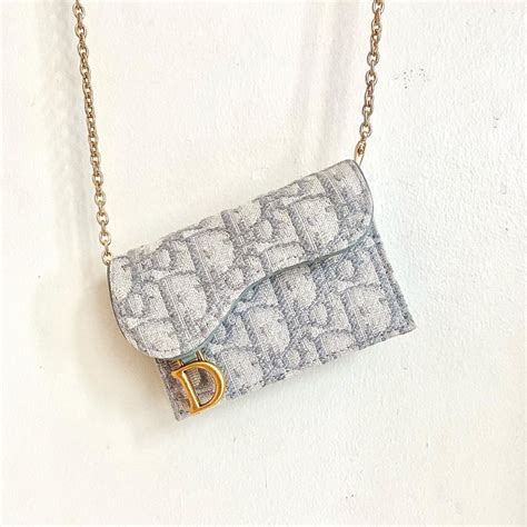 dior card holder with chain